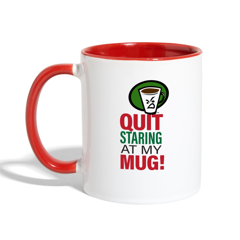 MCJ QUIT STARING MUG - white/red